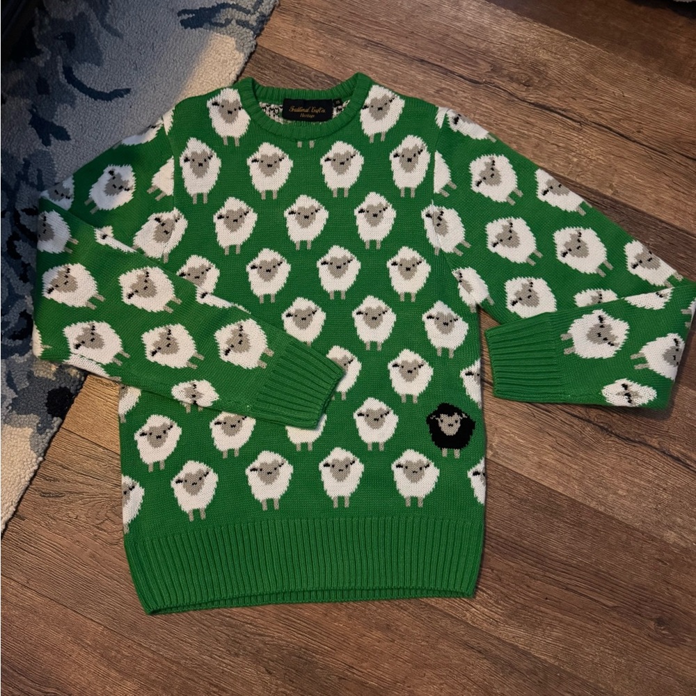 Green Sheep Pattern Sweater